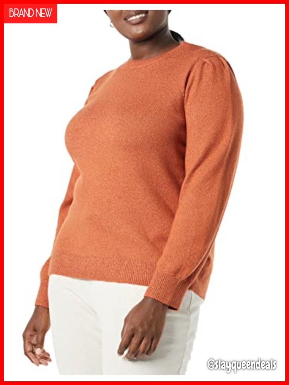 Soft Touch Pleated Shoulder Crewneck Sweater Relaxed Fit Pullover